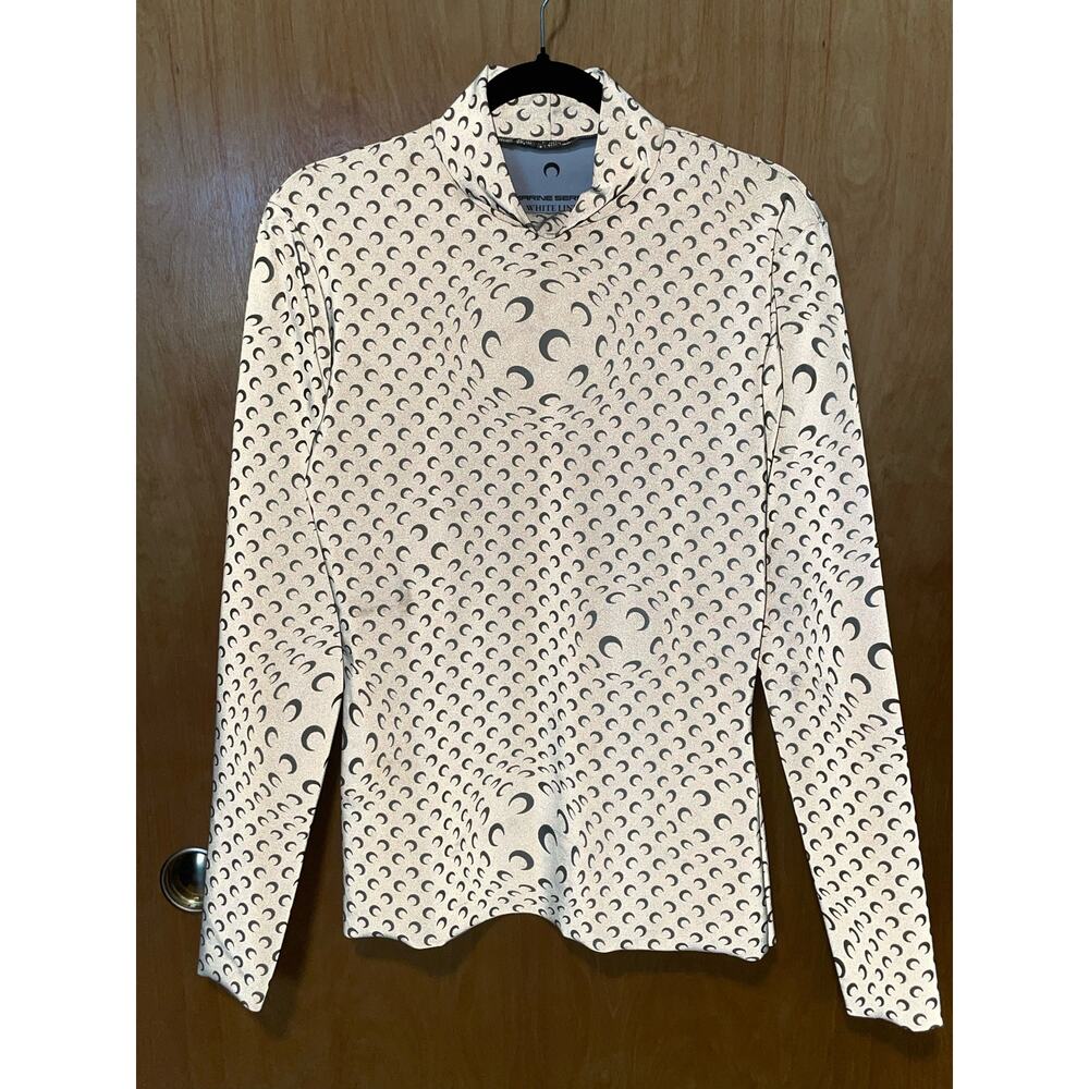 Marine Serre FW20 Reflective Grey Iconic Moon Print Top M